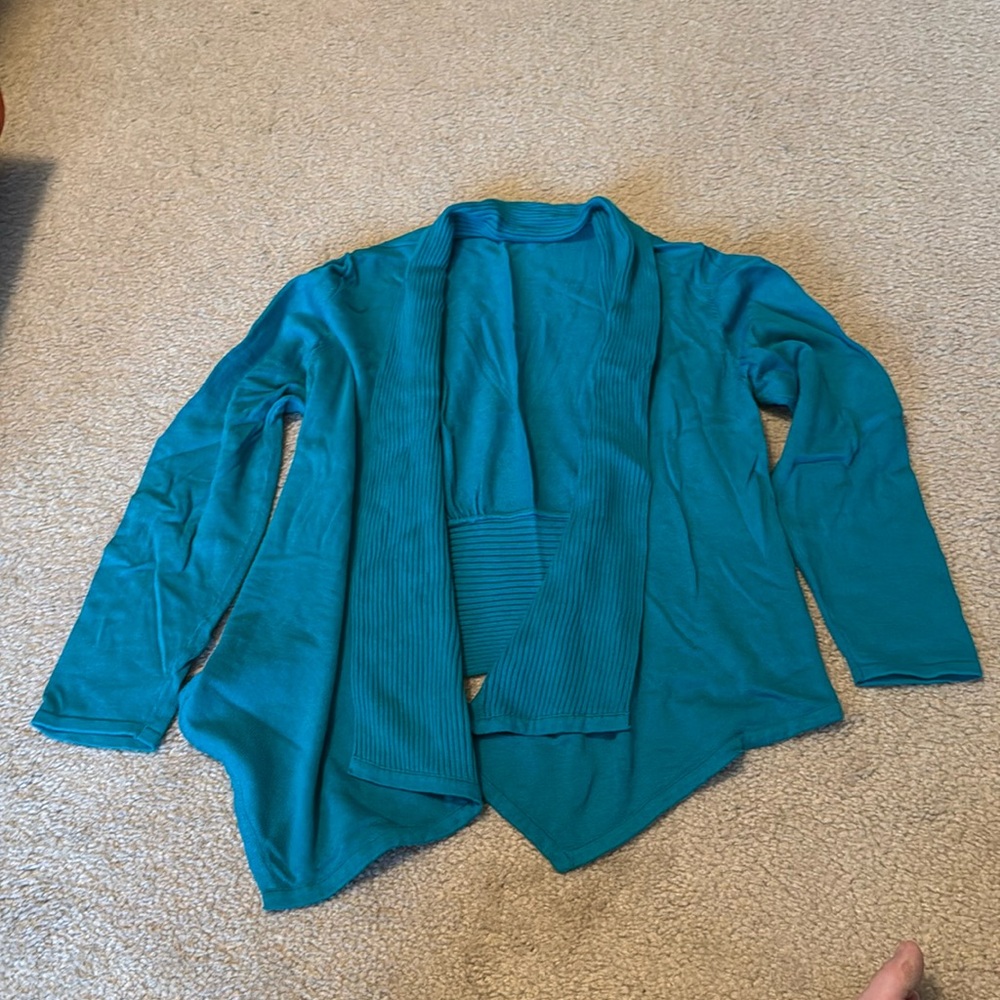 Teal open cardigan